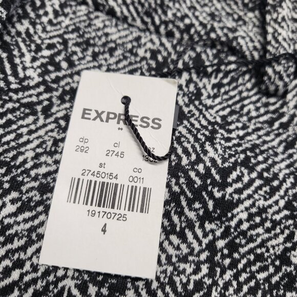 Express Womens Pants Columnist Ankle Size 4 Knit Mid Rise Herringbone Print NWT - Picture 3 of 16